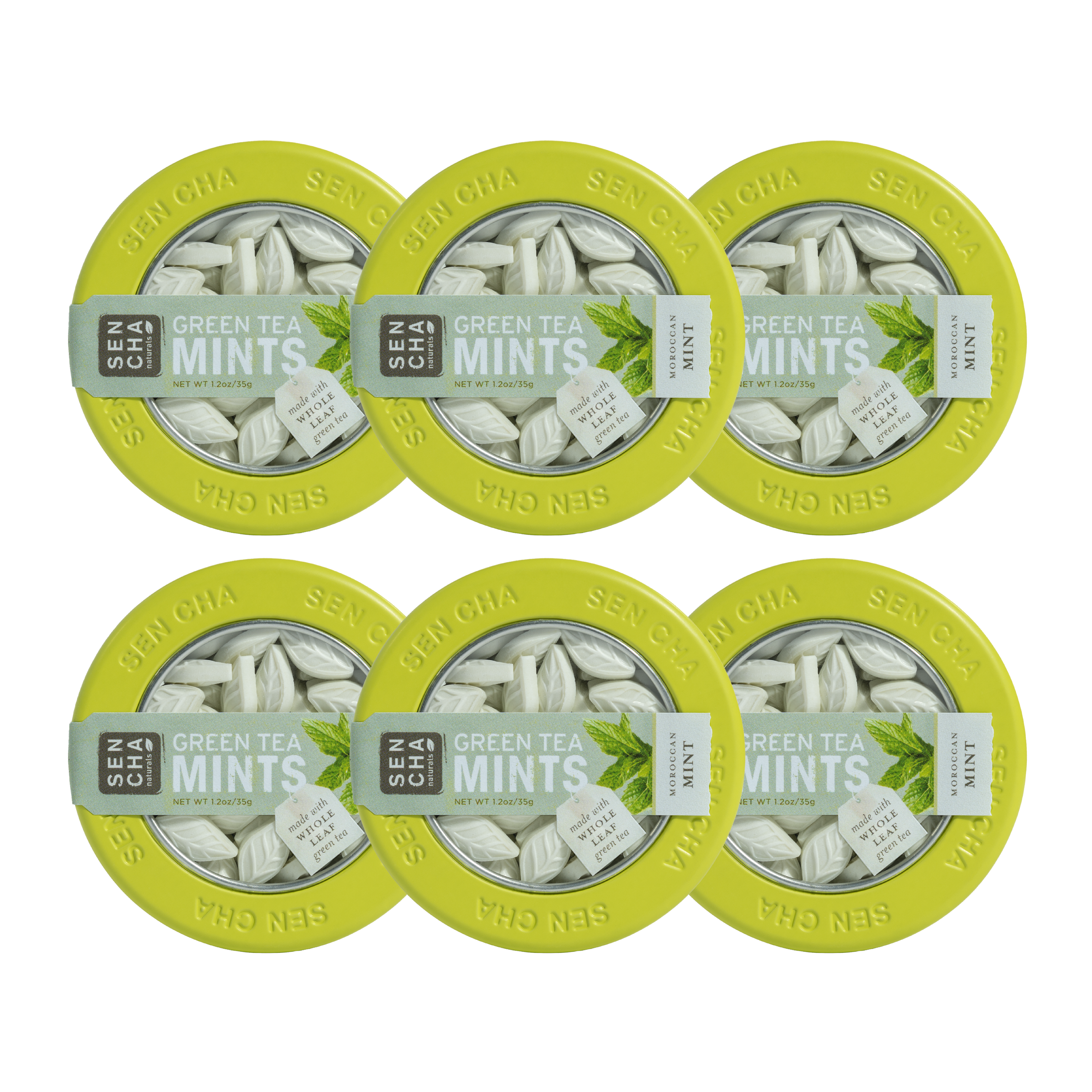 Green Tea Mints - Moroccan Mint | Mint Canister 6 Pack