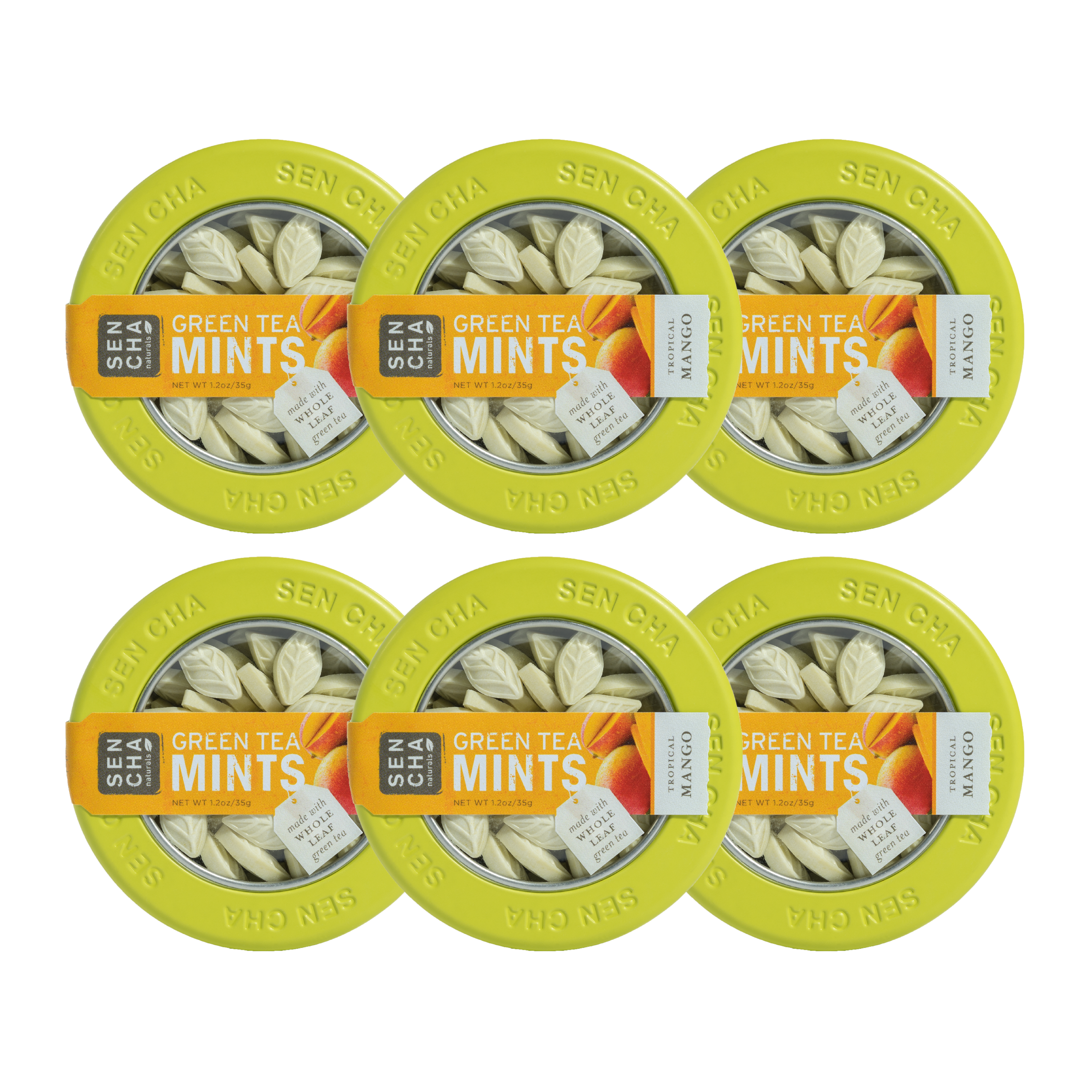 Green Tea Mints - Tropical Mango | Mint Canister 6 Pack