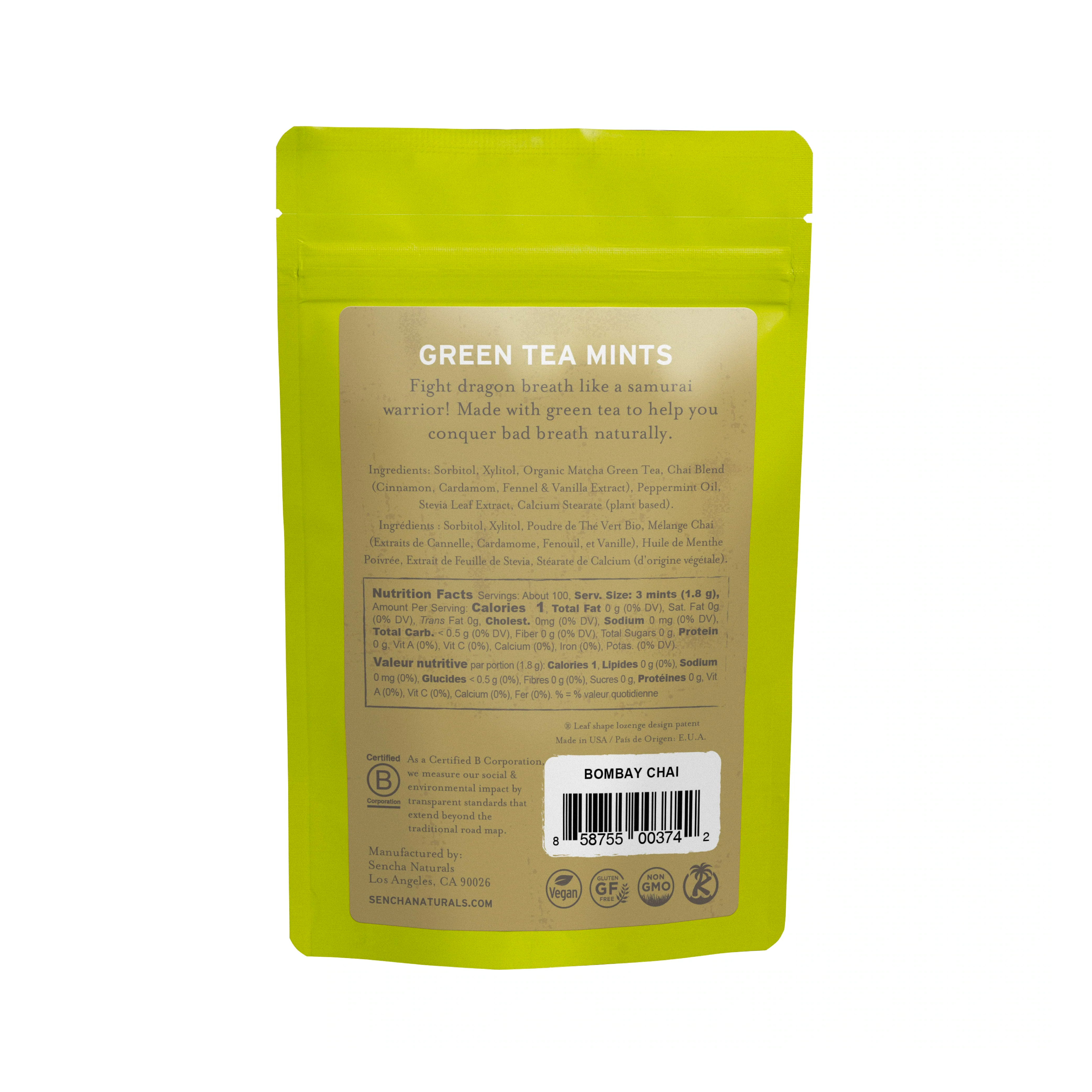 Green Tea Mints - Bombay Chai | Bulk Refill Bags